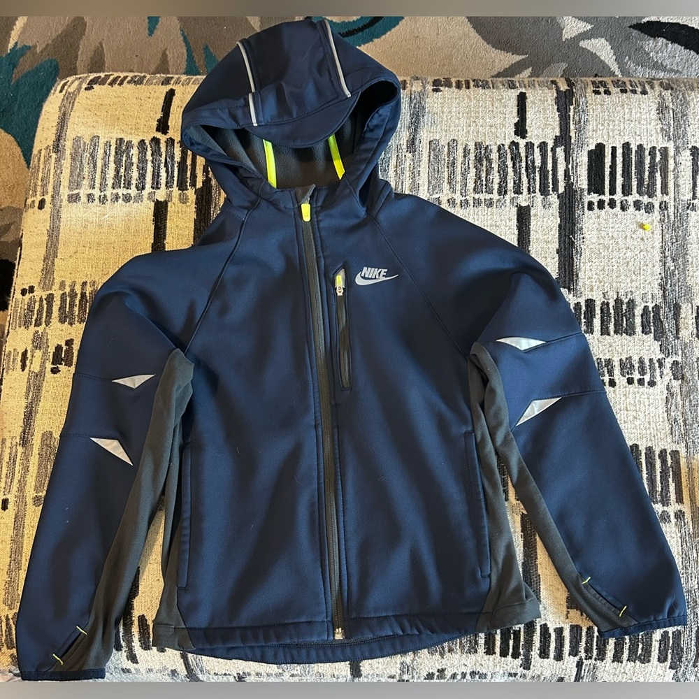 Nike Blue and Gray Hooded Jacket